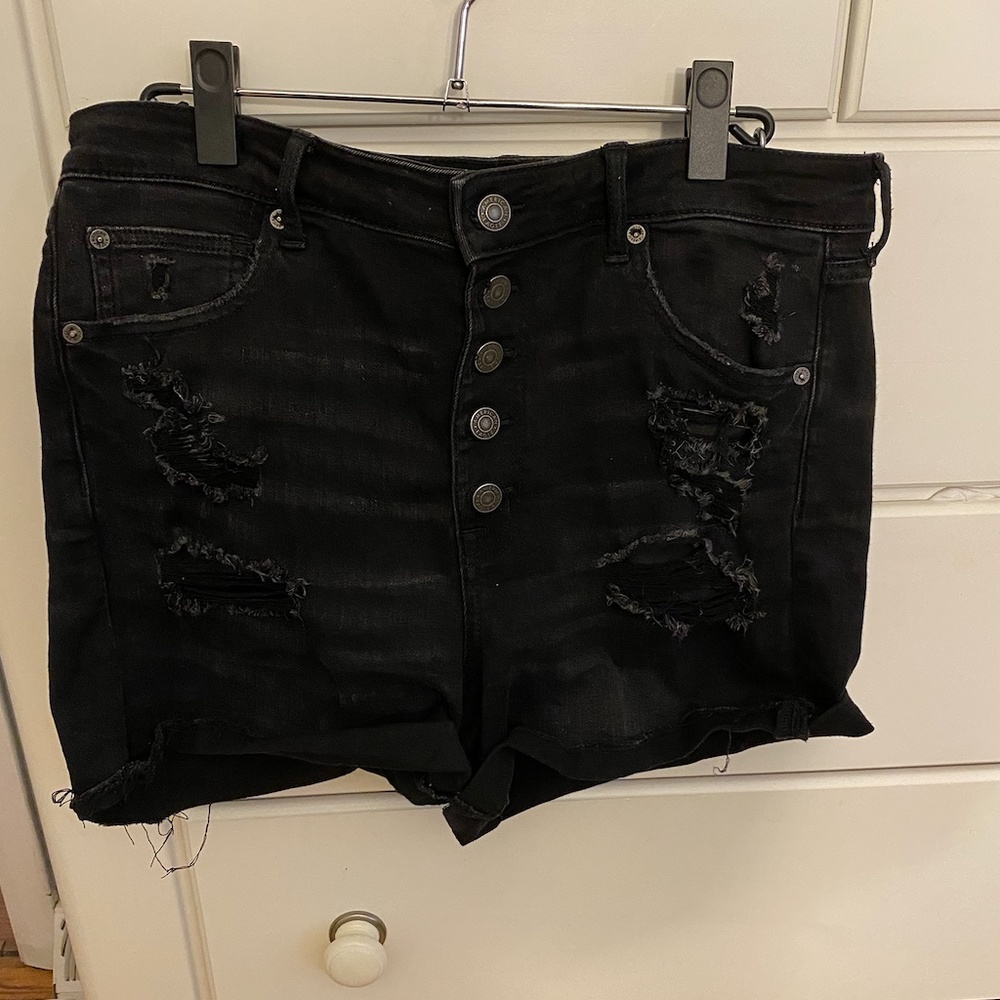 AE Ne(x)t Level Stretch Black Denim Shorts